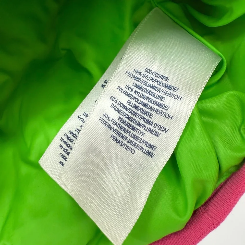 Ralph Lauren Girls Hot Pink Quilted Puffer Vest with Green Logo
